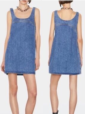 Frame Micro Flare Denim Minidress